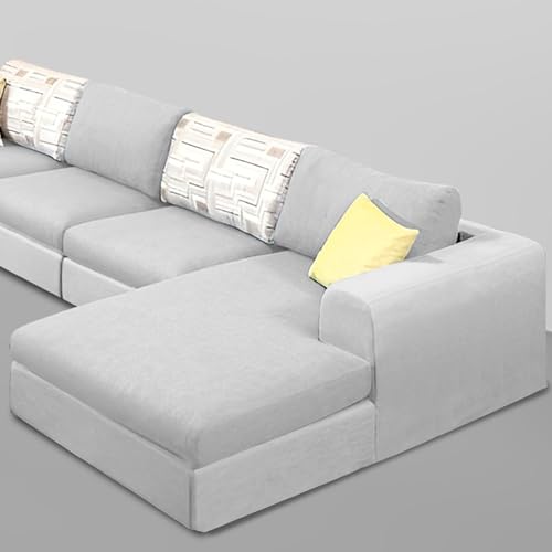 Image of Koza RHS 6 Seater L Shape Sofa Set for Living Room (Grey Fabric) Premium Fabric Sofa