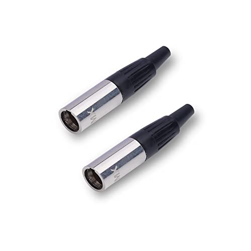 Image of MX 3 Pin XLR Microphone pin Pure Copper Nickel Plated for High Conductivity microphone (3 Pin XLR Mini Connector, Pack of 2, Male Connector)