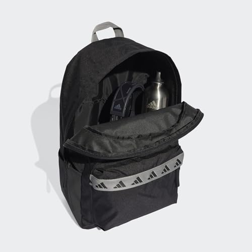 Image of adidas Unisex Classic Tape Backpack, black /grey three, One Size