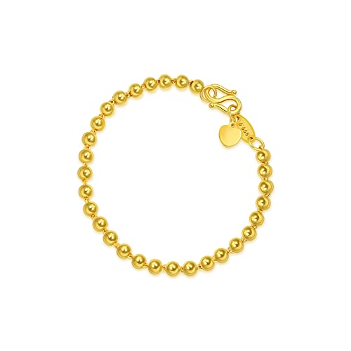 CHOW SANG SANG 999.9 24K Solid Gold Price-by-Weight Gold Beaded Bracelet for Women 09464B