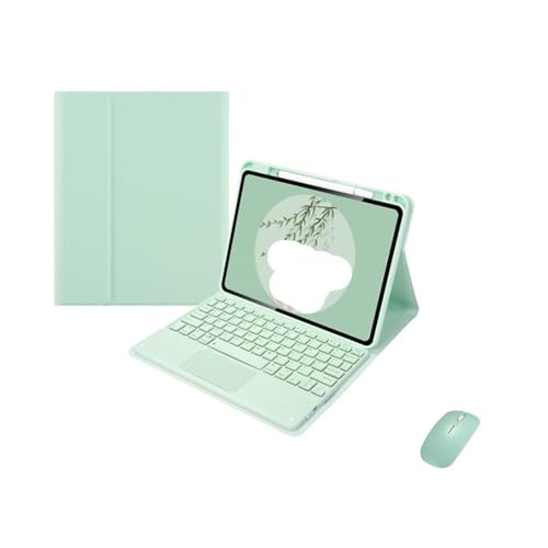 Étui cuir pour iPad 10e génération avec clavier et souris Mint Green