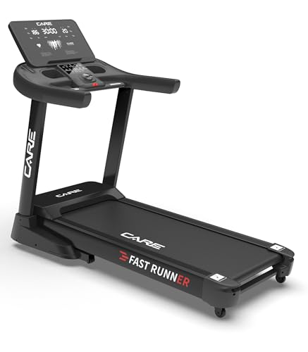 CARE FITNESS – Cinta de correr conectada Fast Runner SP – Alfombra eléctrica reclinable y plegable – Hasta 22 km/h – 20 niveles de inclinación – 57 programas – Kinomap
