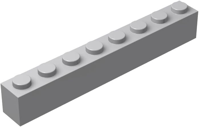 Light Gray 2x10 Bricks Bulk, 100 Piece Classic Building Bricks 2x10, Compatible with Lego Parts and Pieces(Color:Light Gray)