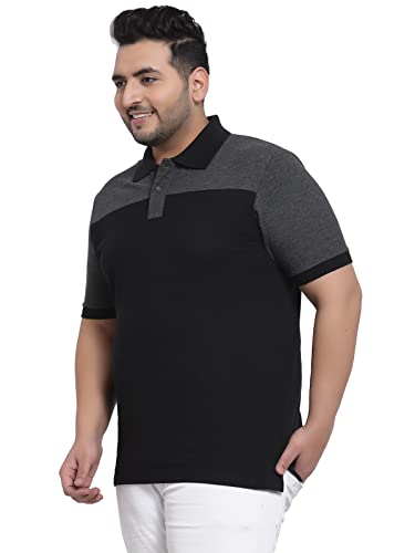 Image of Kalt Men Half Sleeve Polo Neck Dual Colour Cotton Blend T-Shirt