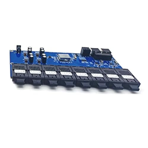 Kznifmk Conmutador de Medios de Fibra Gigabit Ethernet, 8 Puertos de Fibra, 2 Puertos de Fibra RJ45, Transceptor óPtico, 20 KM SC, Modo úNico (B)