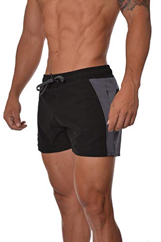 image for YoungLA Men's Bodybuilding Gym Running Shorts 101 X-Large Gray, Gray/B