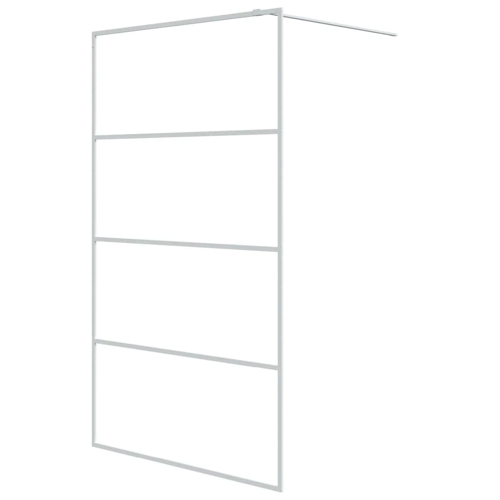 Mampara de ducha de cristal templado (115 x 195 cm, con marco de aluminio, ajustable, para ducha a pie)