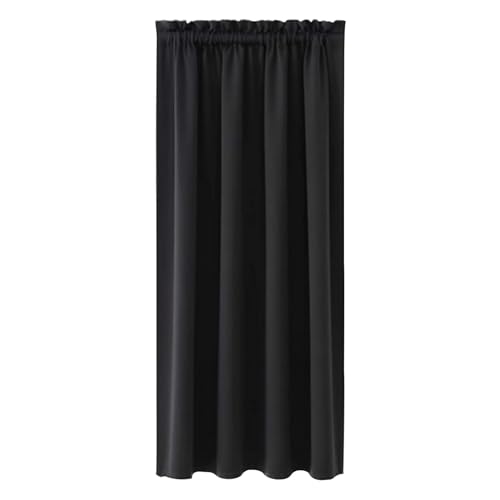 NAKIHOUSE Black Blackout Curtains, Thermal Curtains 84 Inch Drop Slot Top Curtains