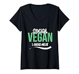 Photo Gallery donna sociale vegan evito carne cibo verdure organico vegetariano maglietta con collo a v Photo Gallery donna sociale vegan evito carne cibo verdure organico vegetariano maglietta con collo a v