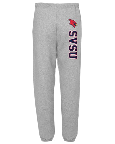 Saginaw Valley State Text, Men's Jogger Sweatpants, Athletic Heather, XL