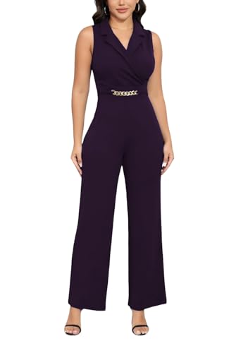 DeftSharp Women's Sexy Cocktail Party Clubwear Casual Working Rompers Long Dressy Jumpsuit