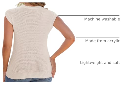 Image of CiCiBird Women Summer Cap Sleeve Sweaters Knit Crew Neck Pullover Tank Tops 2025 Casual Trendy Shirt