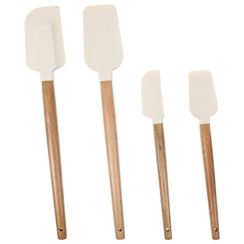 Guduling 4pcs Silicone Spatulas Wood Handle...