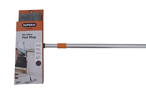 Image of Superio Microfiber Mop Pads Refill for Flat Surfaces - Velcro Head, 16 Inch - 3 Pack - Grey