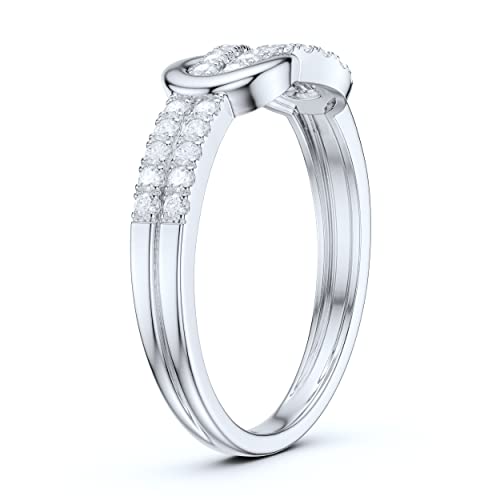 10K White Gold Tie The Love Knot Simulated Diamond or Genuine Moissanite Intertwined Ring Promise Ring4