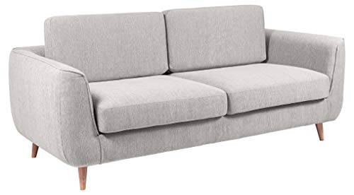 Amazon Brand - Movian Ribe - Sofá de 3 plazas, 92 x 200 x 85 cm (largo x ancho x alto), gris claro
