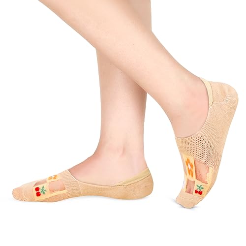 Image of Benefeet Sox Sheer No Show Socks for Women Girls Lace Mesh Low Cut Liner Socks Ultra Thin Nylon Invisible No See Footies Sock