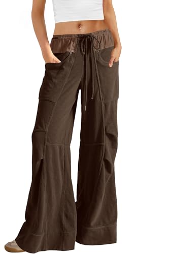 Nirovien Womens High Waisted Wide Leg Pants Baggy Sweatpants Drawstring Pleated Lounge Pants with Pockets2