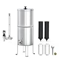 Waterdrop 1.5 Gallons Gravity-fed Water Filter System, NSF/ANSI 42&372 Standard, Stainless-Steel System with 4 Filters, Metal Spigot & Sight Glass Spigot and Stand