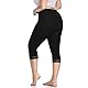 North Bund Damen Capri 3/4 Leggings High Waist Leggins Blickdicht Sporthose Sexy Bauchweg Gymnastikhose Übergröße Mit Spitze Sommer Für Yoga Gym Freizeit Schwarz L XL