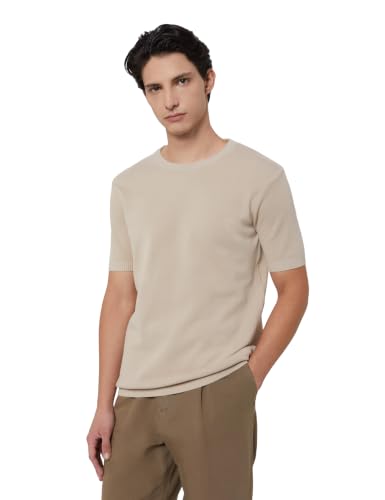 Image of Amazon Brand - Symbol Men's 100% Cotton Textured T-Shirts | Flat Knit |Round Neck | Half Sleeve | Available in Plus Sizes