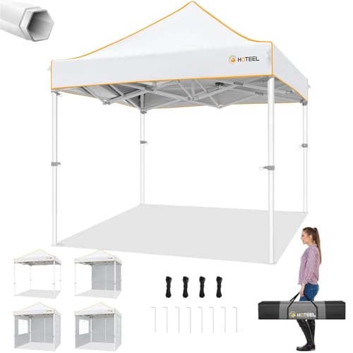 Hoteel Pavillon 2x2m Wasserdicht Stabil Winterfest mit 4 Seitenwänden, Pop up Faltpavillon, Gartenpavillon UV Schutz 50+ für Hochzeiten, Freien mit Handtasche (Sechseckiger Rahmen)
