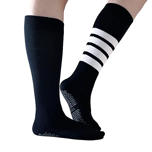 Jczanxi Non Slip Stylish Yoga Socks With Grips For Pilates, Fitness, Workouts | Knee High Barre Socks (Black) #TOP29