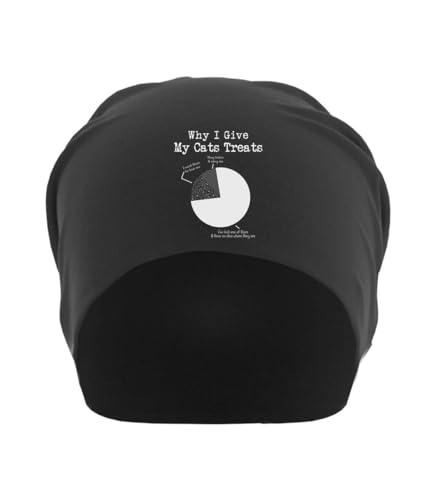 Bonnet souple en coton fin de qualité supérieure Noir Why I Give My Cats Treats