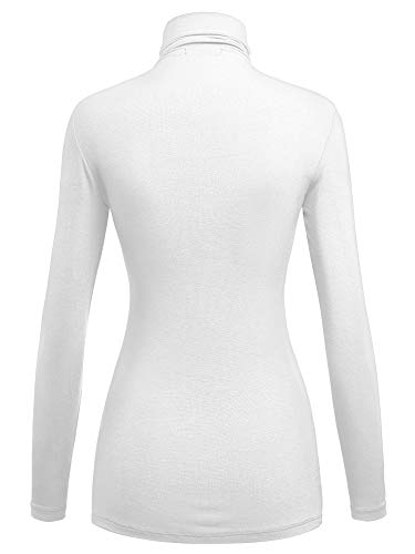 Image of Lock and Love Women's Turtleneck Top Lightweight Long Sleeve Slim Fit Pullover, Soft Rayon Stretch Layering Basic, S-3XL