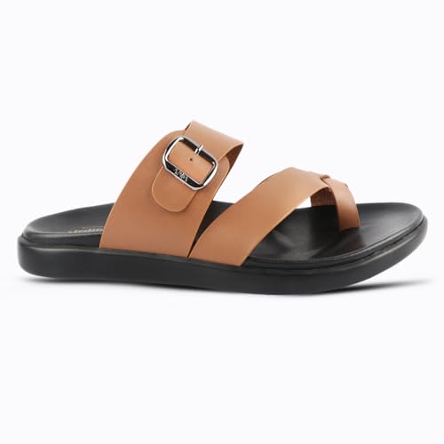 Image of Medifeet Men's Toe-Ring Leather Highway Sandals