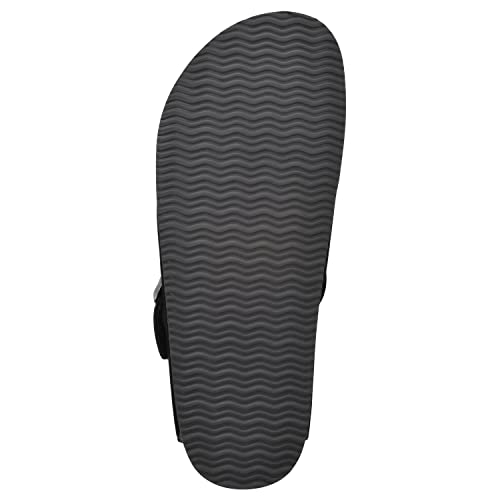 White Mountain Women's Bari Footbed Sandal, Black/Suede, 9 M #TOP6