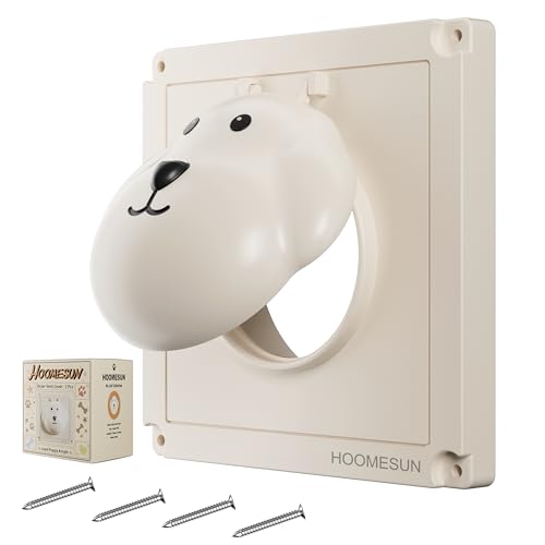 Dryer Vent Cover for Exterior, 4" Outdoor Vent Exhaust for Dryer and House, Wall Vent Kit with 4 Screws, No Lint Collecting Screen Included (Puppy - 1Pcs)