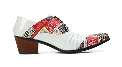 Santimon Plain Toe Genuine Leather Lace-Up Comfort Casual Fashion Novelty Dress Oxfords Shoes for Men Party3