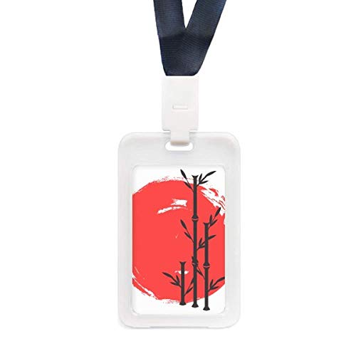 Porte-carte de crédit transparent motif abstrait japonais rouge et noir
