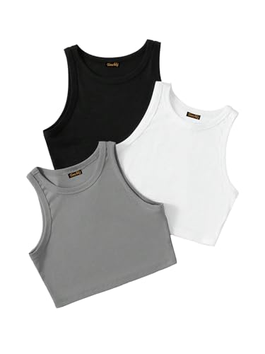 Image of Toochki Top for Women | Spandex Crop Tops | Black White Beige Grey | Short | Western | Pack of 3 Combo