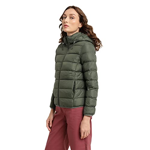 Image of Levi's Women's Nylon & Net Solid Lapel Collar Leather Standard Length Jacket