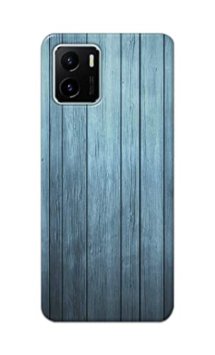 Image of Printed Hard Back Cover Case for Vivo Y01 | Vivo Y01A Back Cover (Wooden Blue) -702