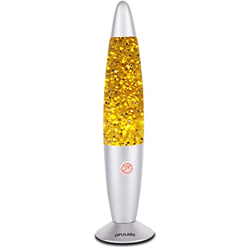 Liquid Glitter Lamp Lava Lamp 13.3-inch Lava Lamps for Kids,OPULARS Lamps for Adults Silver Base Lamp ,Mood Lighting Cool Stuff Nightstand Lamp for Home Decor Halloween Christmas Birthday Gifts