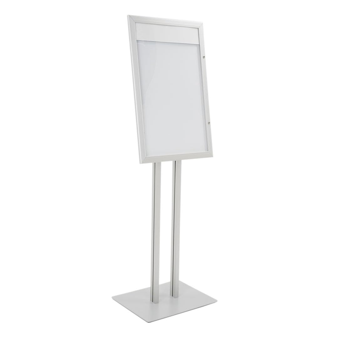 Danieli Store - Expositores de Pie 4xA4 para Exterior. Soporte Para Menu de Aluminio con Llave. Atril para Tiendas y Restaurantes. Porta Menu Exterior con y sin Luz LED Con Panel Personalizable