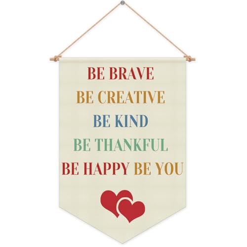Inspirational Wall Hanging Banner Motivational Gift Positive Banner Nursery Banners Hanging Pennant Flag Inspirational Wall Banners Nursery Playroom Decor Classroom Decor Christmas Birthday Gift Linen