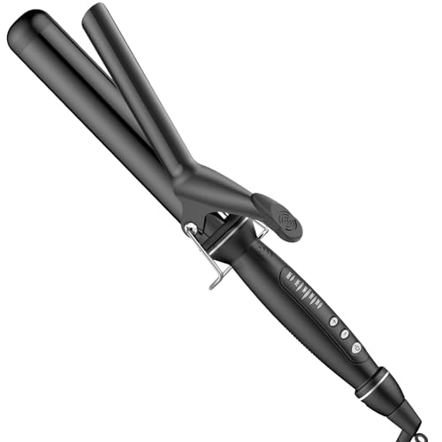 SAOSA 1 1/2 Inch Curling Iron Tourmaline Ceramic Extra Long Barrel Curling Iron 1.5 Inch with Auto Shut-Off Dual Voltage 110-240V Hair Curler Suitable for Travel Including Glove