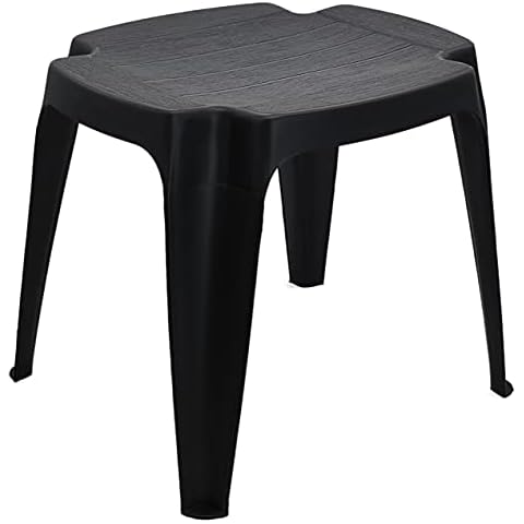 Möbelbörse Gartenhocker Hocker Beistelltisch Garten Stuhl Arbeitshocker Fußhocker Bank Sitz aus Kunststoff - stapelbar (Anthrazit) Cover