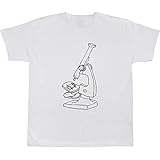 Camisa manga corta Azeeda 7-8 Años \'Microscopio\' Camiseta para Bebés/Niños (Blanca) (TS00024131)