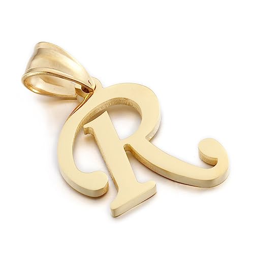 Kalapure 14K Gold Initial Pendant for Women, Stainless Steel 26 Letters Alphabet Personalized Name Pendant for Xmas Birthday Gifts