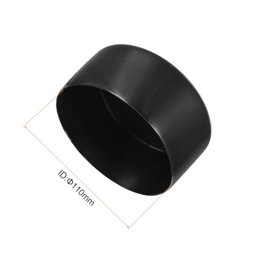 Image of uxcell 2pcs Rubber End Caps 110mm(4 5 /16 inch) ID Vinyl Round Tube Bolt Cap Cover Screw Thread Protectors Black, 50mm Height