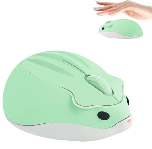 Wireless Mouse Cute Hamster Shape Silent Quiet Click Portable Mobile Fun Travel Optical 1200DPI USB Funny Cool Cordless Mice for PC Laptop Computer Notebook MacBook Kids Girl Women Men Adults Gift