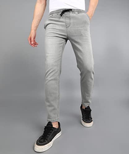Image of Urbano Fashion Men's Regular Fit Mid Rise Washed Jogger Jeans Stretchable
