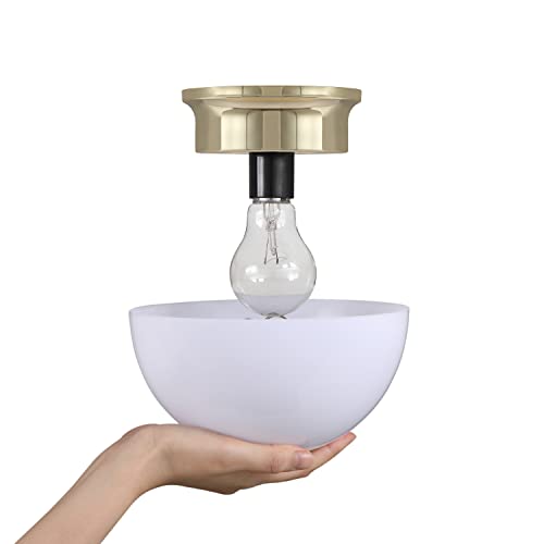 Image of Aspen Creative 28008-15-2, Clip-on Dome Shade for A-Type Bulb Indoor Location Light Fixtures /White Finish, 7 5 /8 inch Diameter x 4 inch Height, 2 Pack