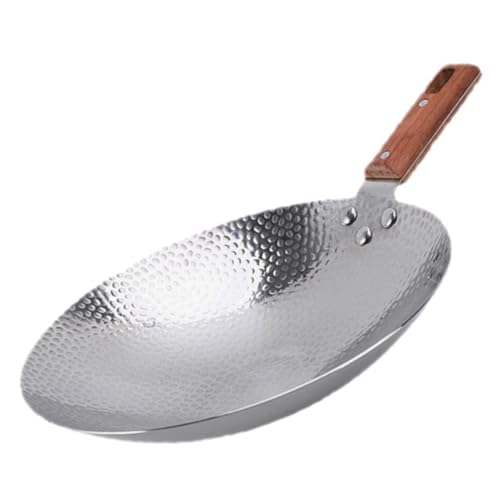 Wok de Acero Inoxidable 22 cm con Mango de Madera miniatura 1