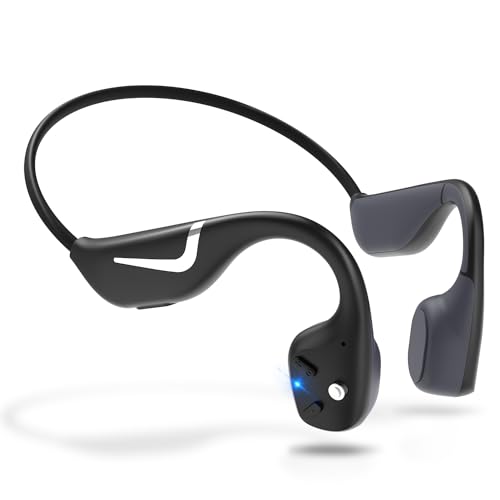 Dastimasco Auriculares de conducción ósea Bluetooth, 20 horas de duración de la batería, impermeables, IP67, auriculares deportivos abiertos con micrófono, auriculares inalámbricos para correr,
